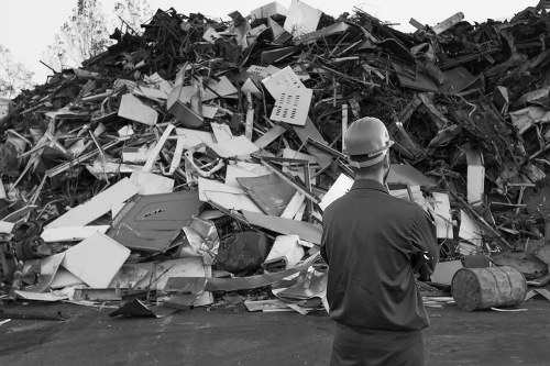 Street view showcasing waste clearance in West London