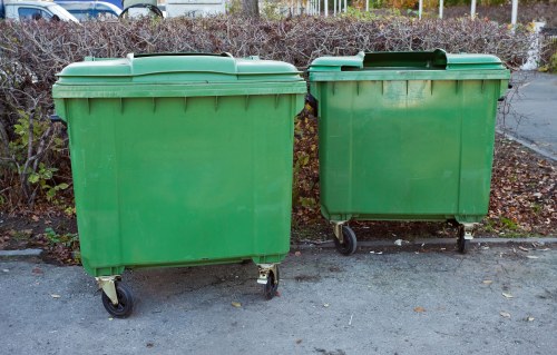 Waste management trucks in West London