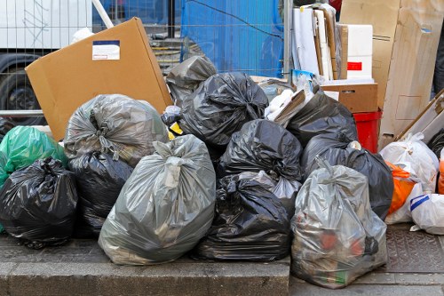 Rubbish collection truck in West London