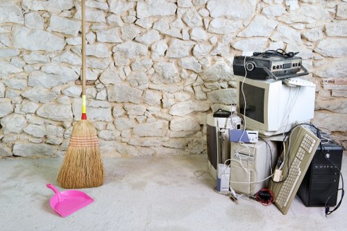 Organized garage post-clearance in West London